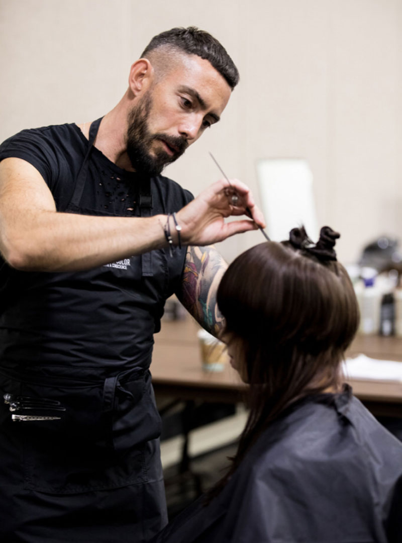 hair cutting and colouring at Gina Conway Academy